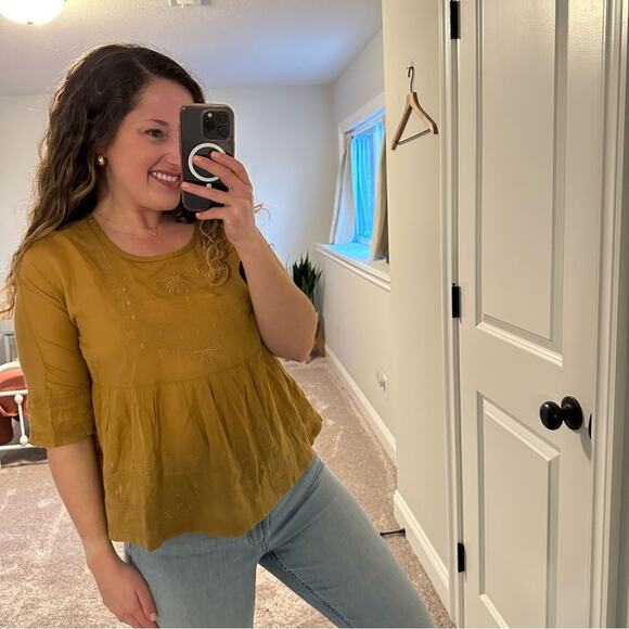 Isabel Marant Etoile Golden Embroidered Top Blouse Small - Picture 2 of 13